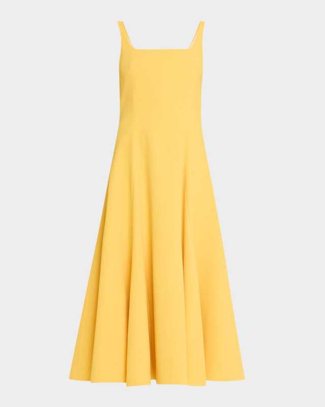 Neith Square-Neck Sleeveless Midi Dress
